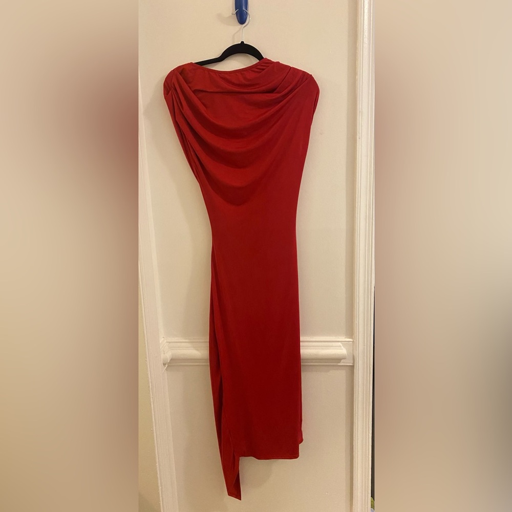 Fashion Nova Zavala Off Shoulder Midi Dress - Red - Picture 9 of 9